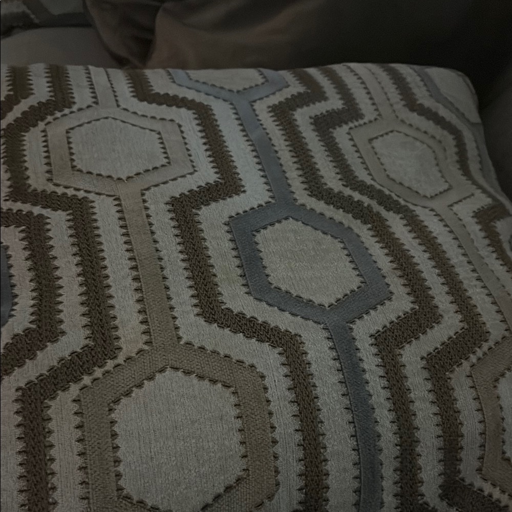 Pillow Perfect Geometric Brown and Gray Pillow